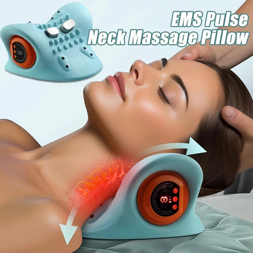 Head Acupoint Massage Pillow Cervical Massager for Adult Cervical Repair Traction Portable Neck and Head Acupoint Massage Pillow