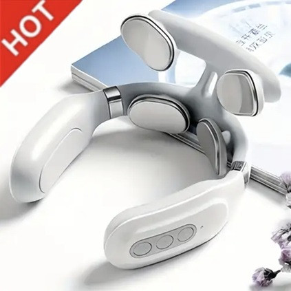 4-Head Cervical Neck Massager Smart Neck Shoulder Massager With Intelligent Voice Portable Cervical Massage Device 4 Pads 6 Massage Modes 16 Levels Ideal Gift