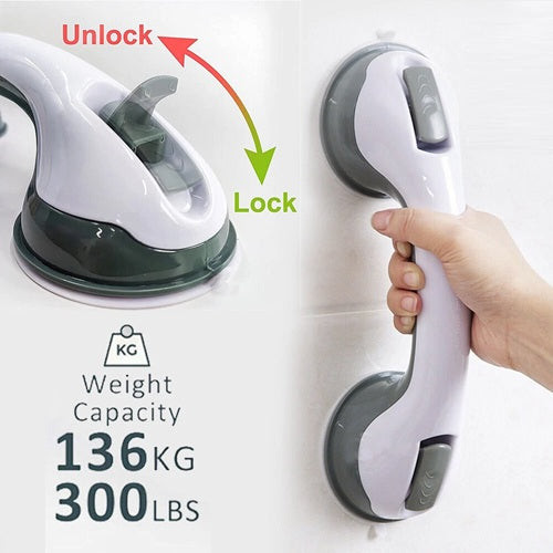 Suction Grip Bath Handrail Shower Handle Safety Helping Handle Anti Slip Support Toilet Bathroom Safe Grab Bar Handle Vacuum Sucker Suction Cup Handrail