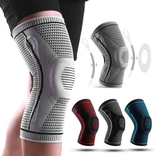 Compression Knee Pad Support Sleeve Basketball Sport Knee Pads Protector Unisex Silicone Compression Brace Support for Arthritis Non Slip Pain Relief
