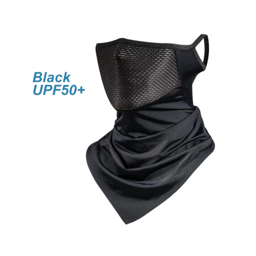 Hiking and Cycling Scarf Mask Ear Hanging Mask Ice Silk Riding Triangle Headscarf Cycling Equipment Face Cover Mask Breathable Outdoor Sports Nylon Cool Mask