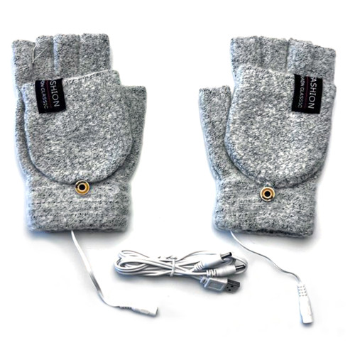 Double Sided USB Heated Gloves Unisex USB Electric Heating Winter Outdoor Heated Gloves Pure Color Full&Half Finger Warmer Mitten Hand Warmer Electric Thermal