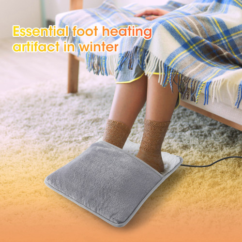 USB Heated Foot Pad Foot Warmer USB Foot Heater Thermal Foot Heating Pad Soft Plush Warm Foot Cover Electric Heating Feet Warmer for Home Bedroom