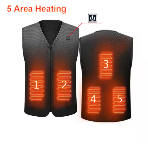 USB Heated Under Vest Areas Heated Vest USB Infrared Heating Vest Jacket Unisex Winter Electric Heated Vest Outdoor Sports Hiking Oversized M-4XL