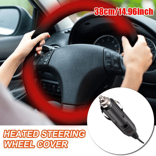 Heated Car Steering Wheel Cover Comfortable 12V Heated Steering Wheel Cover Winter Anti-slip Car Heating Hand Warmer Warm Steering Wheel Heater Car Accessories