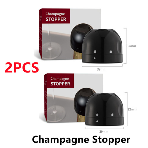 2pc Wine Bottle Vacuum Stoppers New 2PCS Vacuum Red Wine Bottle Cap Stopper Silicone Sealed Champagne Bottle Stopper Vacuum Retain Freshness Wine Plug Bar Tools