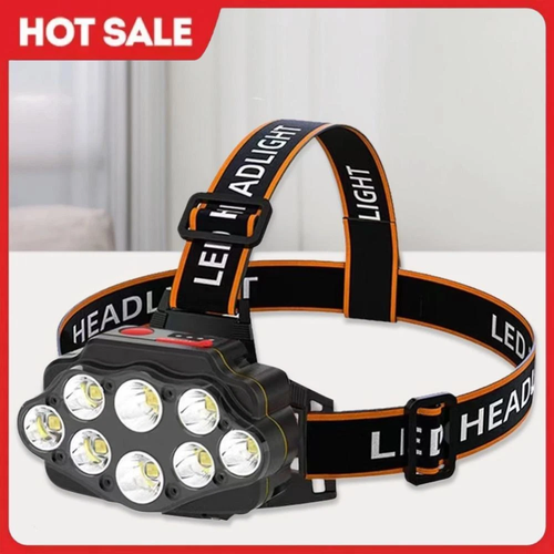 Longshot 8 LED Head Torch LEDs USB Rechargeable Headlamp High Lumen Bright Head Lamp With 8 LED USB Headlight IPX4 Waterproof Head Flashlight Camping Light