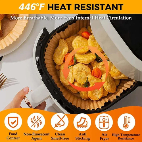 200pc Air Fryer Disposable Paper Liners Non-Stick Airfryer Baking Papers Round Air-Fryer Paper Liners Paper Kitchen Accessories