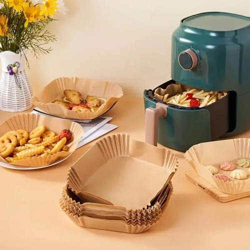 200pc Air Fryer Disposable Paper Liners Non-Stick Airfryer Baking Papers Round Air-Fryer Paper Liners Paper Kitchen Accessories