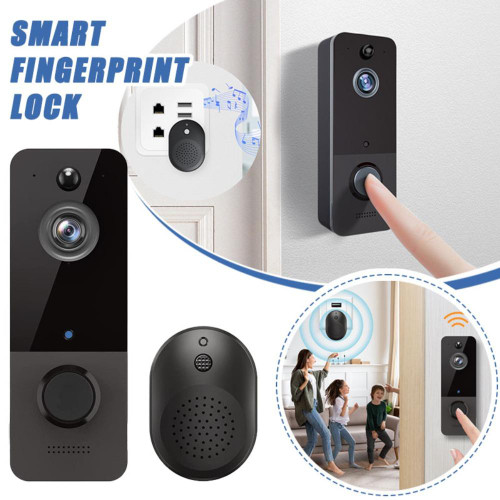 Wireless Smart Wi-Fi Video Doorbell HD Video Doorbell Camera 2-Way Audio Doorbell WIFI Wireless Doorbell Night Vision Intelligent Cloud Storage HD Wide-Angle View