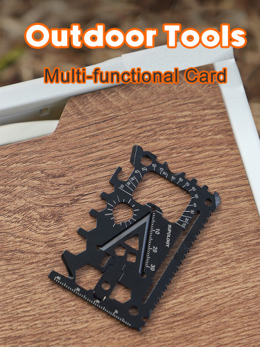 2pcs 18-in-1 EDC Tool Card 18-in-1 EDC Tool Card, Strong Steel Multi-Function Bottle/Can Opener, Screwdriver, Wrench & Card Folding EDC Tools Card