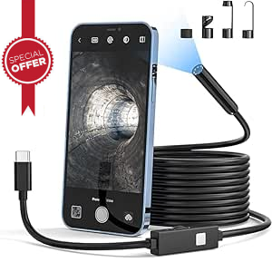 Endoscope LED Waterproof Type-C 7.0MM TYPE-C Endoscope Camera  6 LEDs Adjustable USB Android Flexible Inspection Borescope Cameras for Phone PC