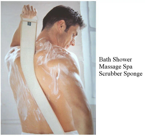 Natural Loofah Shower Scrub Soft Exfoliating Loofah Bath Shower Unisex Massage Spa Scrubber Sponge Back Strap Body Skin Health Cleaning Tool