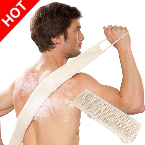 Natural Loofah Shower Scrub Soft Exfoliating Loofah Bath Shower Unisex Massage Spa Scrubber Sponge Back Strap Body Skin Health Cleaning Tool