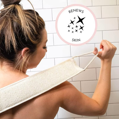 Natural Loofah Shower Scrub Soft Exfoliating Loofah Bath Shower Unisex Massage Spa Scrubber Sponge Back Strap Body Skin Health Cleaning Tool