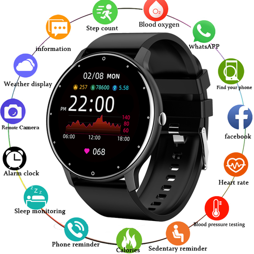 Sport Touch Screen Smartwatch Smart Watch Smart Watch Bluetooth Call Smartwatch Fitness Tracker Heart Rate Monitor Sports Man Woman SmartWatches For Android IOS