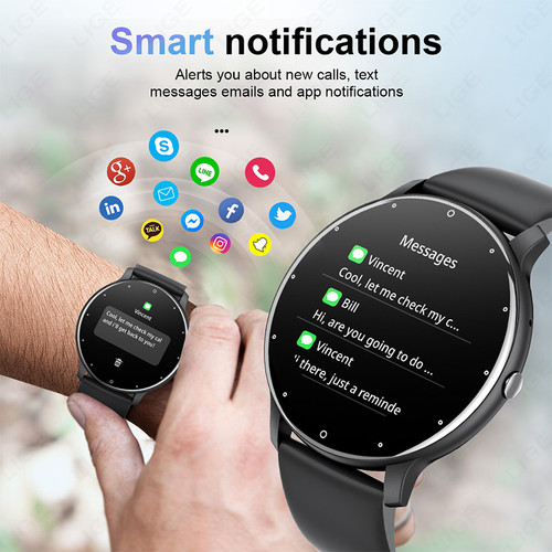 Sport Touch Screen Smartwatch Smart Watch Smart Watch Bluetooth Call Smartwatch Fitness Tracker Heart Rate Monitor Sports Man Woman SmartWatches For Android IOS