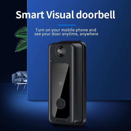 Smart Video Stream Doorbell with Real-Time Streaming Tuya WIFI Wireless Smart Doorbell Camera with 125° Wide Angle Visual Indoor Chime HD Video Night Vision