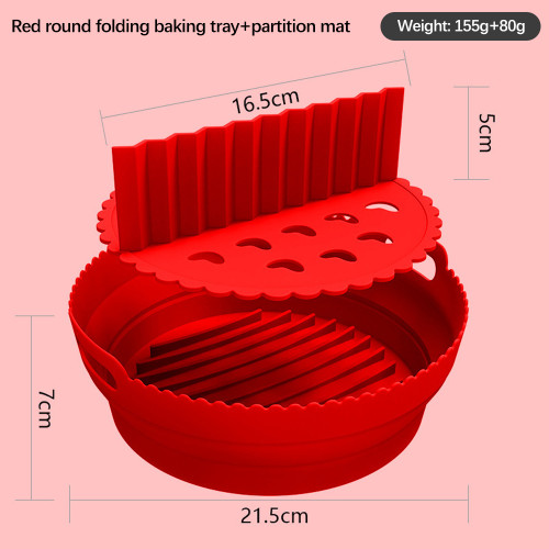 Reusable Air Fryer Basket NEW Air Fryer Silicone Pot Basket Plate Cooking Air Fryer Accessories Round Reusable Foldable Bpa Free Airfryer Baking Molds
