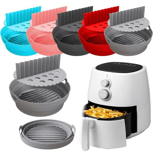 Reusable Air Fryer Basket NEW Air Fryer Silicone Pot Basket Plate Cooking Air Fryer Accessories Round Reusable Foldable Bpa Free Airfryer Baking Molds