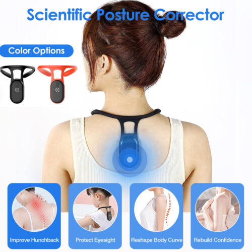 Portable Ultrasonic Posture Corrector Smart Smart Neck Massager Device Lymph Relief Back Support Straightener Men Women Rechargeable