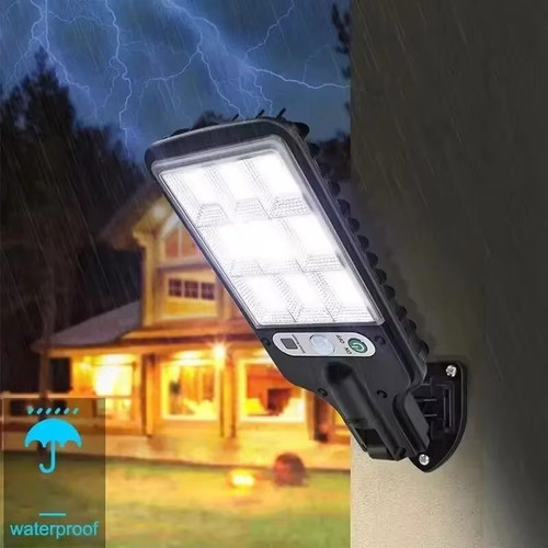 Courtyard Wall Lamp with Remote 108 COB Sensor Street 3 Light Modes Outdoor Waterproof Security Solar Lamps for Garden Patio Path Remote Control Light