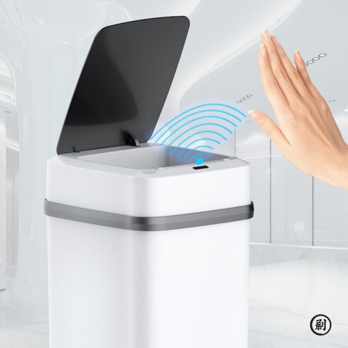 Touch-free Motion Sensor Bin Kitchen Trash Bin 13L Bathroom Touch Trash Can In The Toilet Smart Garbage Bucket Waste Bins Dustbin Smart Trash Can Kitchen