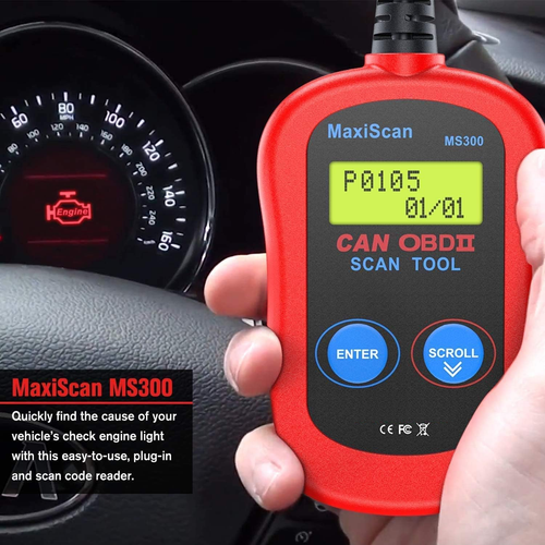 MS300 OBDII Diagnostic Scanner Code Reader Car Diagnostic Tool Universal for Cars LCD Car Diagnostic Scanner