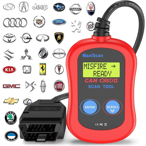 MS300 OBDII Diagnostic Scanner Code Reader Car Diagnostic Tool Universal for Cars LCD Car Diagnostic Scanner