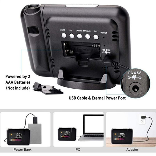 Projection Alarm Clock New Alarm Clock With Night Backlight Colour Digital LED Screen Projector Adjustable Projection Angle For Home Living Room