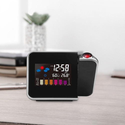 Projection Alarm Clock New Alarm Clock With Night Backlight Colour Digital LED Screen Projector Adjustable Projection Angle For Home Living Room
