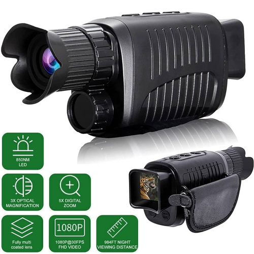 Monocular with Night Vision Monocle Nite Vision infrared Optical Monocular Digital Zoom 5X Photo 300M Long Night Vision For Hunting Range Telescope