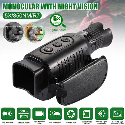 Monocular with Night Vision Monocle Nite Vision infrared Optical Monocular Digital Zoom 5X Photo 300M Long Night Vision For Hunting Range Telescope