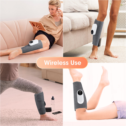 Air Pressure Leg Calf Massager Electric Airbag Leg Massager Rechargeable 3 Modes Air Compression Calf Massager Machine 360° Wrap Blood Circulation