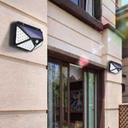 100 LED Solar Wall Lamp 4 Sides Luminous With Motion Sensor Outdoor Garden Courtyard Waterproof Wall Light 100 LED Motion Sensor Solar Light