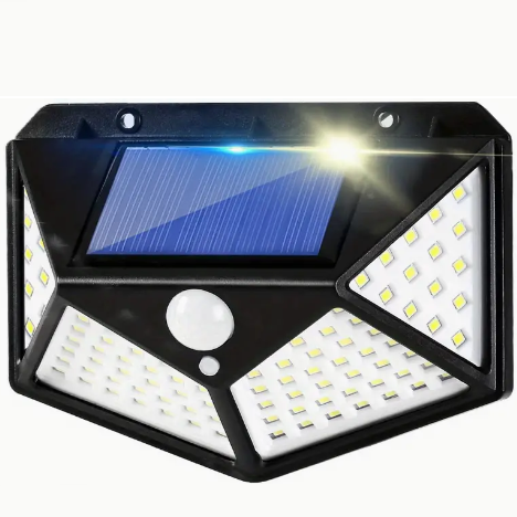 100 LED Solar Wall Lamp 4 Sides Luminous With Motion Sensor Outdoor Garden Courtyard Waterproof Wall Light 100 LED Motion Sensor Solar Light