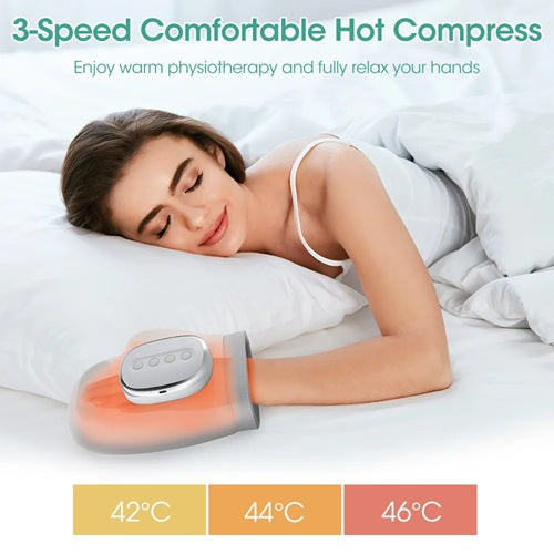Hand Massager with Vibration and Heat Cordless Hand Massager with Heat and Compression Electric Portable Wrist & Finger Massager 5-Level Adjustable Pressure Best Gift Air Compression