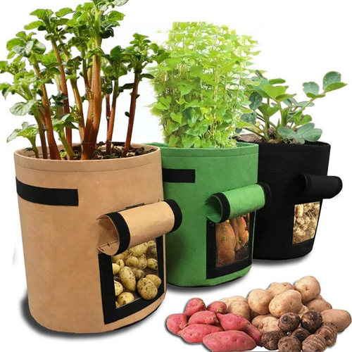 Root Veg Grow Bag Sweet Potato Plants Fabric Planting Pots Handles Breathable Aeration Root Control Vegetable Garden Container Growbag