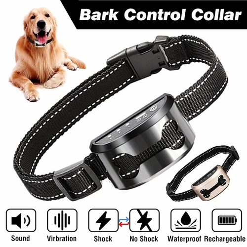 Anti-Bark Control Dog Collar Smart Dog Anti Bark Collar Ultrasonic Waterproof Auto Anti Humane Bark Collar Stop Dog Barking Rechargeable Shock/Safe Gps track
