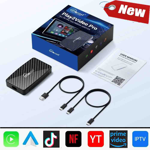 Car Ottocast Play2Video Pro for Cars OTTOCAST Play2 Video Pro Carplay Ai Box Wireless Android Auto Adapter Built in Youtube Netflix For VW Benz Ford 99% of Cars