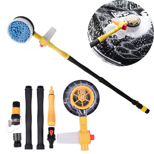 Rotating Car Wash Brush Cars Rotary Wash Brush Kit 360 Degree Automatic Rotating Adjustable Dip Wash Brush High Pressure Washer For Vehicle Cleaning