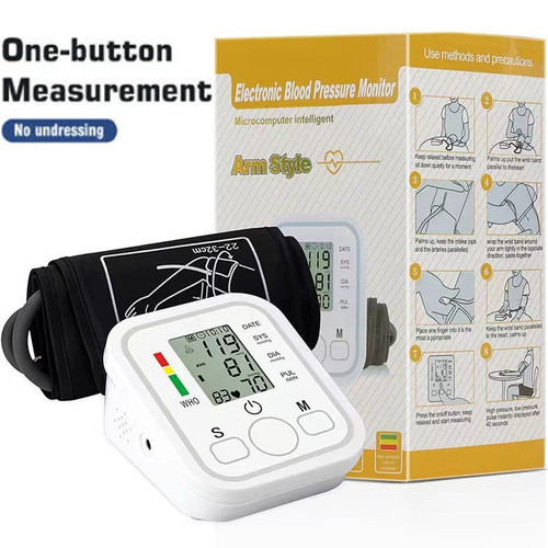 Arm Blood Pressure Monitor New Blood Pressure Monitor Upper Arm Automatic Tonometer Digital Blood Pressure Meter BP Medical Sphygmomanometer Pulse