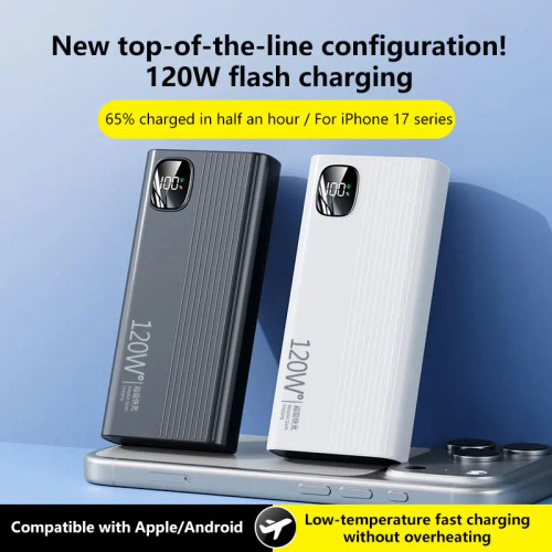 Power Bank 200000mAh Ultra-Thin Mobile Power Bank 120W Fast Charging Portable Compact Lightweight Power Bank For Xiaomi Iphone 17 Series