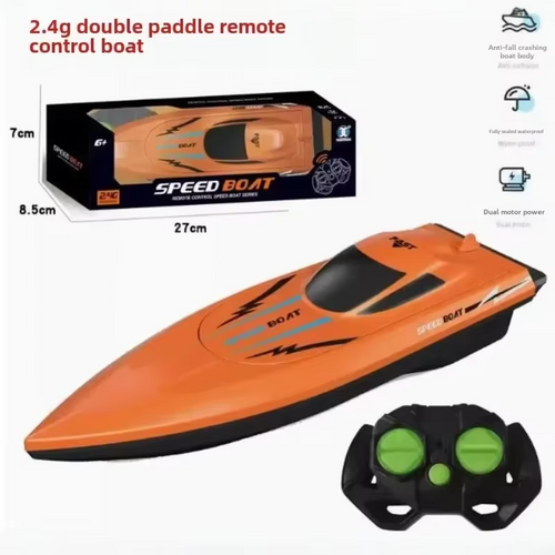 Remote Control Speedboat Children's Remote Control Boat Toy Submersible High Speed Speedboat Simulated Electric Ship Boys Watercraft Model