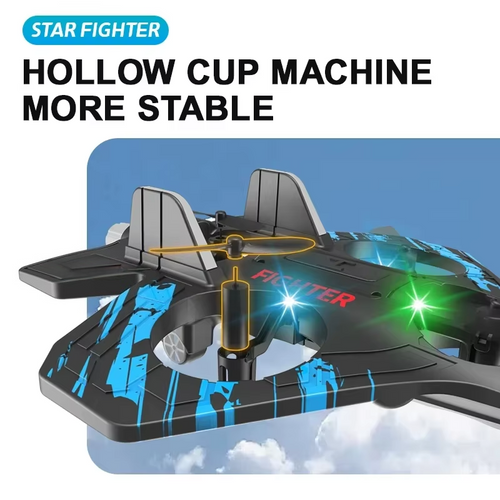 Remote Control Fighter Jet 2.4G remote control fighter electric foam glider stunt tumbling UAV hovering helicopter with LED lights aircraft model