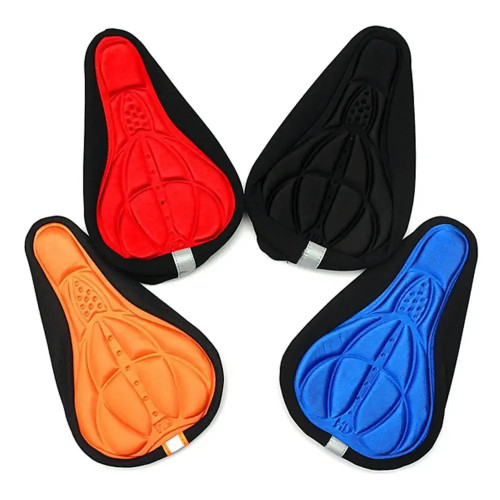 Bicycle Saddle Padded Cover Bicycle Saddle 3D Soft Cycling Seat Cover MTB Mountain Bike Thickened Sponge Pad Outdoor Breathable Cushion Bike Accessories