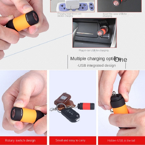 LED Mini Pocket Flashlight LED Micro Pocket Flashlight Portable USB Rechargeable Keychain Flashlight Waterproof Home Outdoor Hiking Camping Flashlight