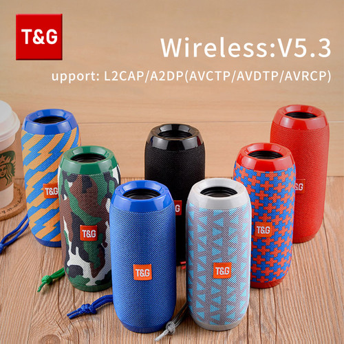 T&G Surround Sound Portable Speaker Bluetooth Speaker T&G TG117 Portable TWS Sound Box Waterproof Loudspeaker Outdoor Stereo Surround Speakers Support TF FM Radio