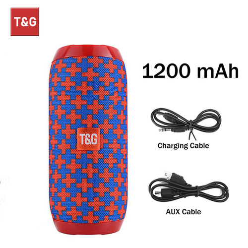 T&G Surround Sound Portable Speaker Bluetooth Speaker T&G TG117 Portable TWS Sound Box Waterproof Loudspeaker Outdoor Stereo Surround Speakers Support TF FM Radio