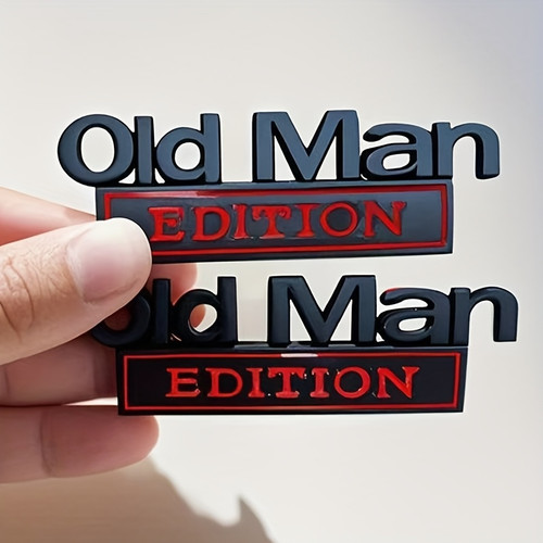 Old Man Edition Car Badge 3D Emblem Sticker Badge Fender Funny Decals Car Truck Replacement Door Decoration for Universal  Car SUV